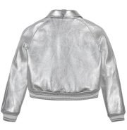 Shine Bright Limited Edition Cropped Metallic Icon Silver Jacket - Back