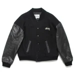 Stussy 1988 Vintage Homeboy Black Wool & Leather Varsity Jacket