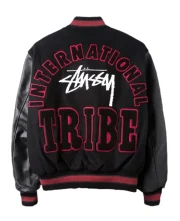 Stussy 35th IST Milano Chapter International Black Vintage Wool & Leather Varsity Jacket - Image 2