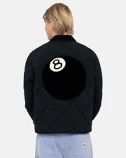 Stussy 8 Ball Black Quilted Liner Jacket - Image 3