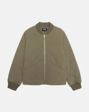 Stussy 8 Ball Olive Quilted Liner Jacket - Image 2