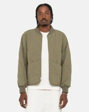 Stussy 8 Ball Olive Quilted Liner Jacket - Image 3