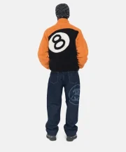 Stussy 8 Ball Sherpa Reversible Jacket ‘Orange’ - Image 4