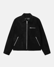 Stussy 8 Ball Suede Bing Jacket Black