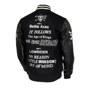 Stussy x Kostas Seremetis Vintage Black Wool & Leather Varsity Jacket - Image 2