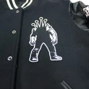 Stussy x Kostas Seremetis Vintage Black Wool & Leather Varsity Jacket - Image 3