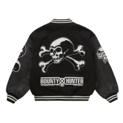 Supreme Bounty Hunter Black Wool & Leather Varsity Jacket - Back