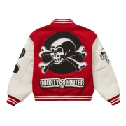 Supreme Bounty Hunter Red Wool & Leather Varsity Jacket - Image 2