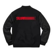 Supreme Motion Logo Black Varsity Jacket - Back