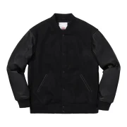 Supreme Motion Logo Black Varsity Jacket - Front
