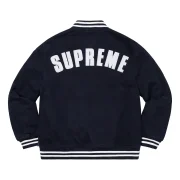 Supreme New Era MLB Black Varsity Jacket - Back