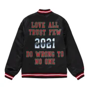 Supreme X Mitchell & Ness Satin Black Varsity Jacket - Image 3