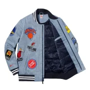 Supreme x Nike NBA Team-Inspired Blue Varsity Warm-Up Jacket