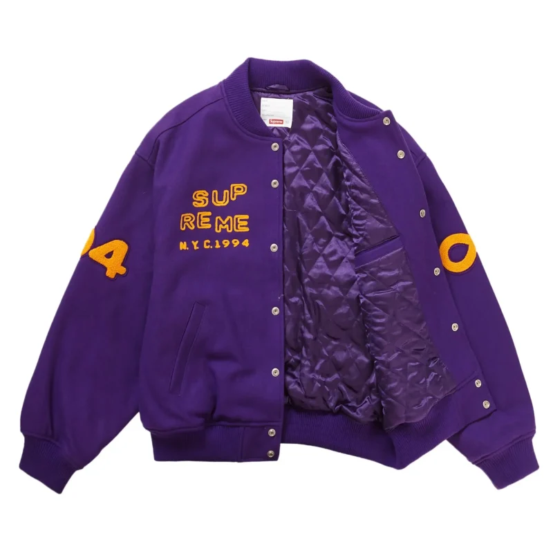 Supreme Tourist Wool Purple Varsity Jacket