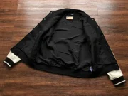 Vintage Stussy Big 4 Wool Black Leather Jacket - Image 3