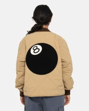 Stussy 8 Ball Brown Quilted Liner Jacket - Image 3