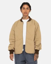 Stussy 8 Ball Brown Quilted Liner Jacket - Image 4