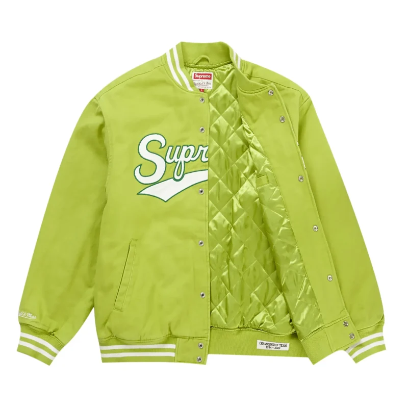 Supreme X Mitchell & Ness Doughboy Twill Light Green Varsity Jacket
