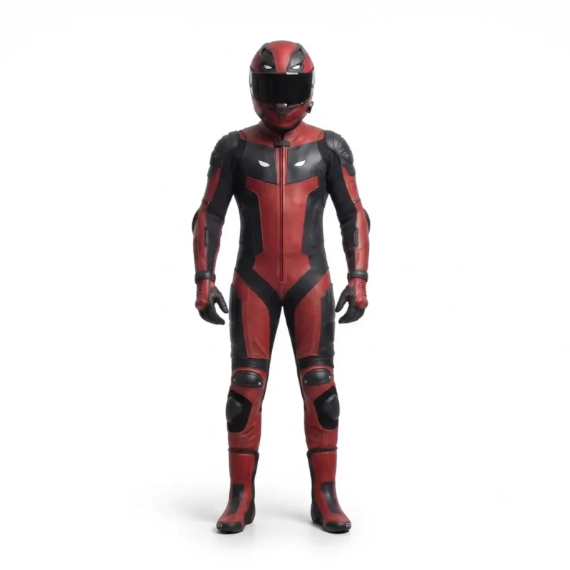 Men’s Black Motorcycle Racing Jacket with CE Protective Armor