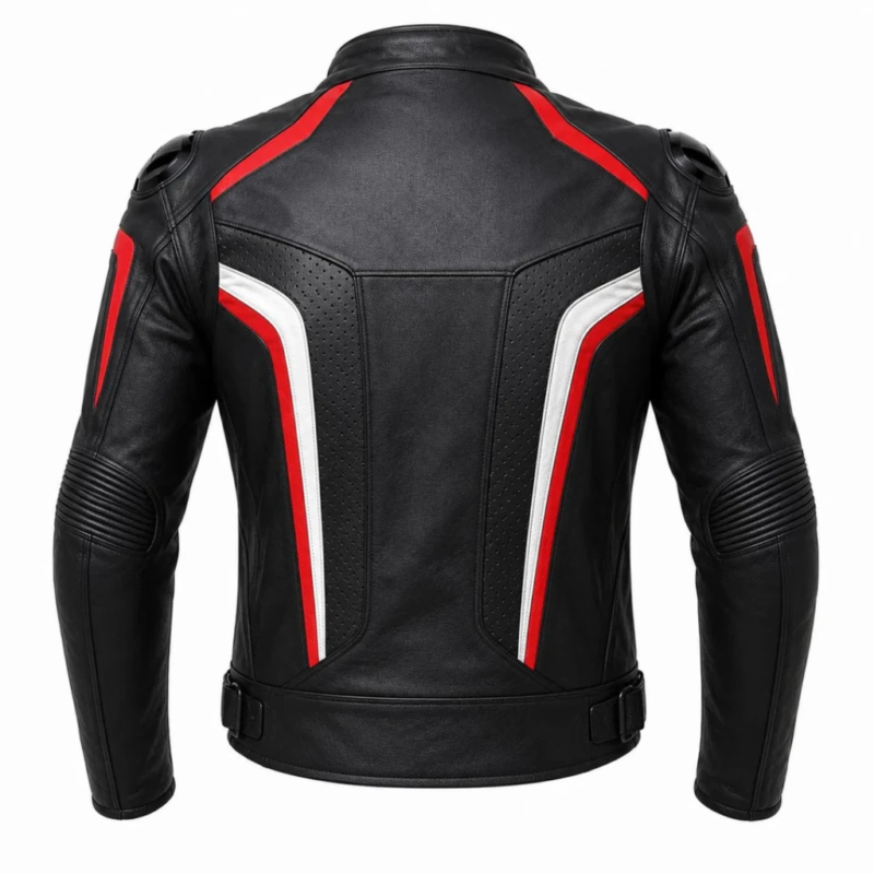 Men’s Genuine Leather Motorcycle Racing Jacket