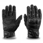 Premium Leather CE Motorcycle Gloves with Short Cuff