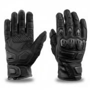 Premium Leather CE Motorcycle Gloves with Short Cuff
