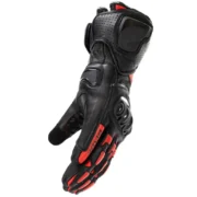 Red Leather Motorcycle Riding Gloves for Men & Women - Image 3