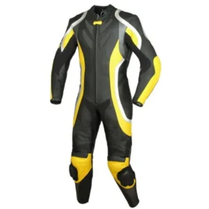 Men's Yellow & Black Racing Motorcycle Leather Suit