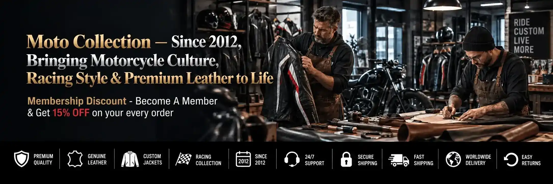 Moto Collection - premium motorcycle leather jackets, suits and gloves